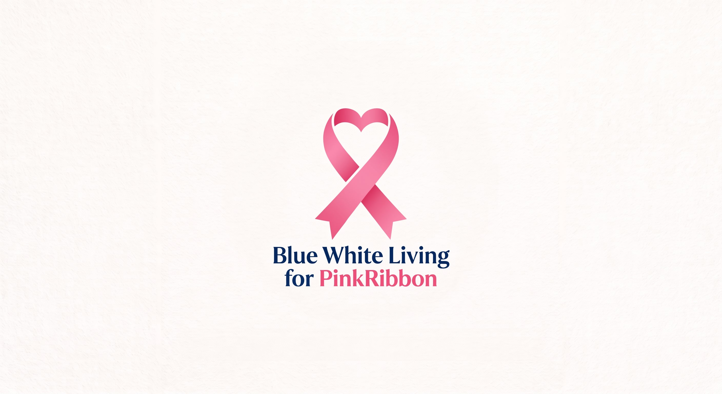Blue White Living for Pink Ribbon.