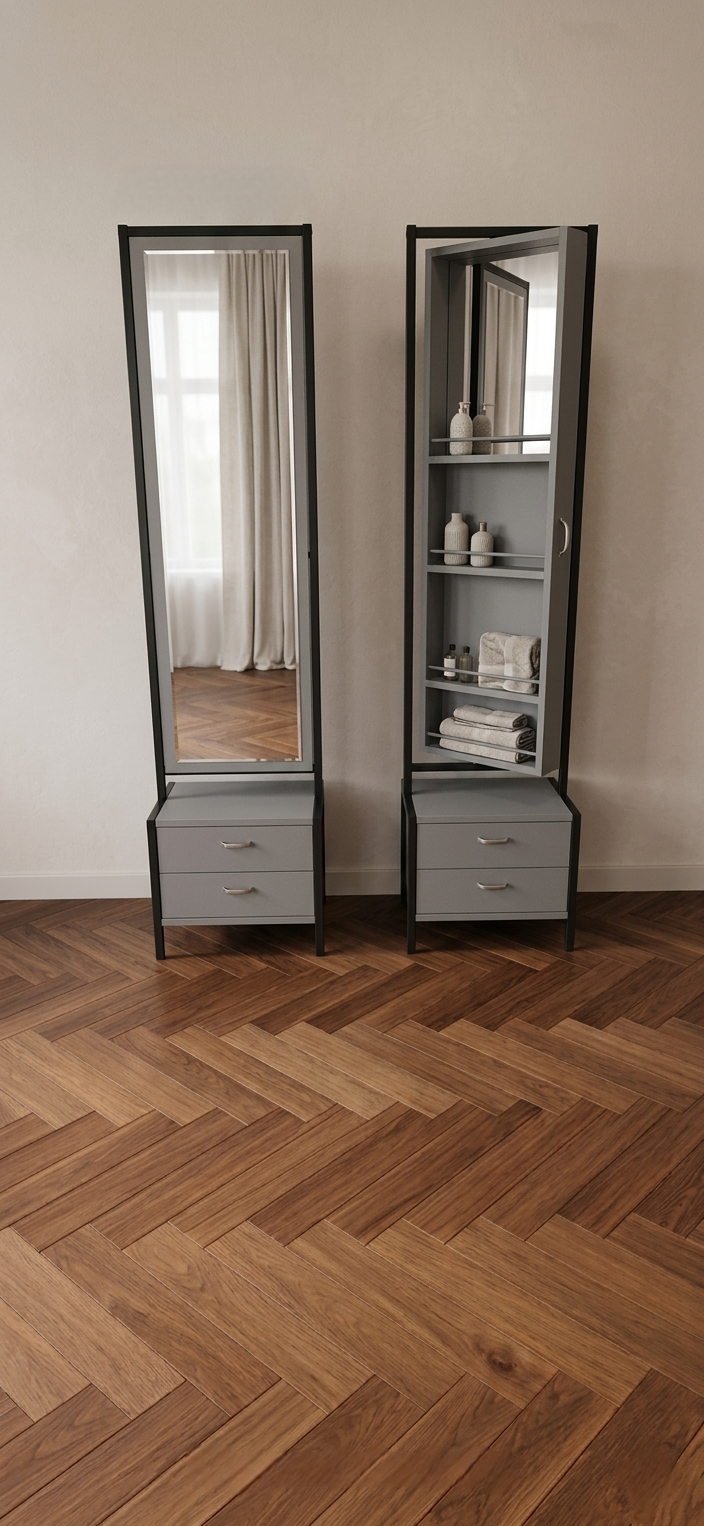 Multi spiegel en opslag- Antraciet