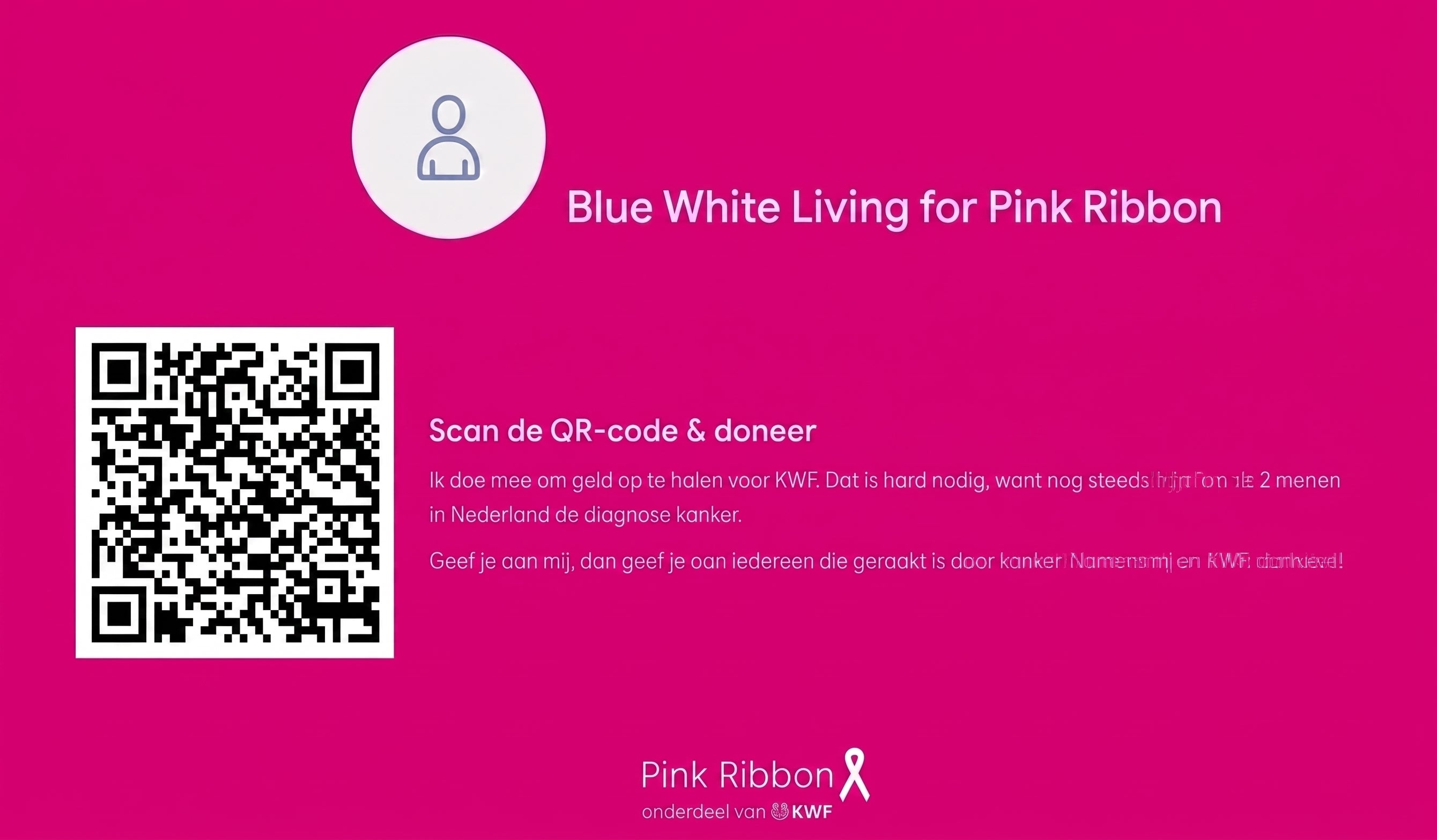 Blue White Living for Pink Ribbon