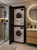 Wasdro Zwart- Wasmachine en droger kast.